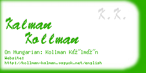kalman kollman business card
